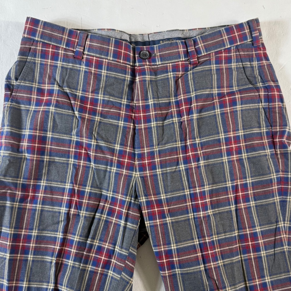 Brooks Brothers Clark Chinos Pants Men's 36x34 Plaid Cotton Pants Casual‎